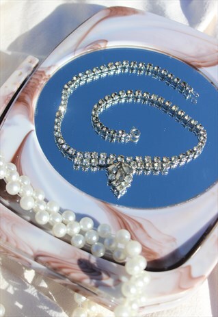 VINTAGE MID CENTURY DIAMANTE RHINESTONE COCKTAIL NECKLACE