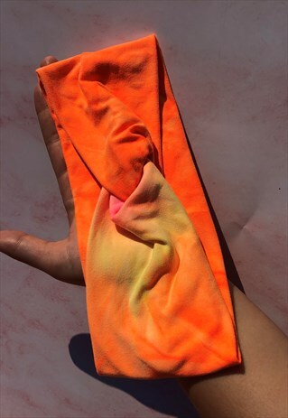 NEON ORANGE YELLOW PINK KNOT COTTON HEADBAND