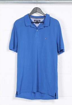 Vintage Tommy Hilfiger Polo Shirt in Blue Short Sleeve XL