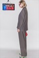 90'S VINTAGE CLASSY GIRLBOSS PINSTRIPE SUIT IN METAL GRAY