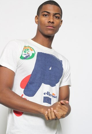 VINTAGE ELLESSE LOGO T-SHIRT WHITE