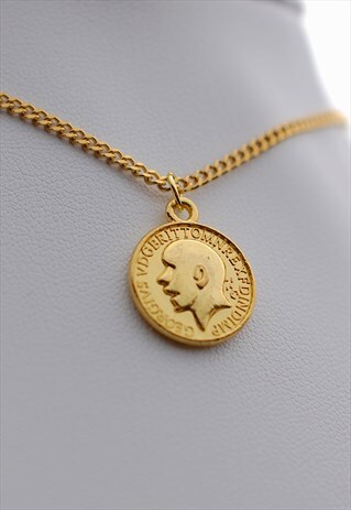24" GOLD SAINT GEORGE NECKLACE
