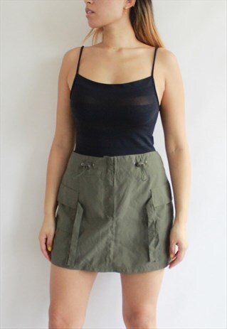 VINTAGE KHAKI Y2K MINI SKIRT