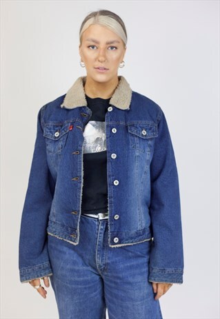 VINTAGE 90'S FLEECE LINED DENIM JACKET