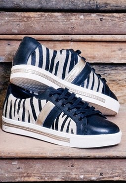 Palermo Zebra Wide Fit Lace Up Trainer