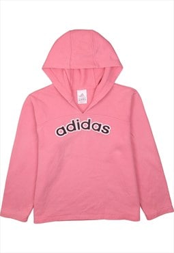 Vintage 90's Adidas Hoodie Spellout Pullover Pink Large