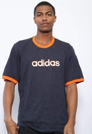 VINTAGE ADIDAS LOGO T-SHIRT BLUE