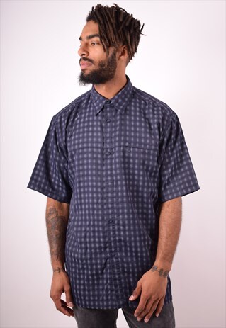 THE NORTH FACE MENS VINTAGE SHIRT LARGE BLUE 90S