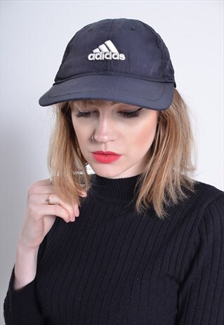 VINTAGE ADIDAS BASEBALL CAP HAT BLACK