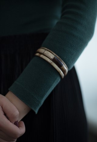 VINTAGE 80'S BEIGE THREE PIECES BRACELET
