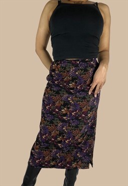 Vintage 90s Skirt Coquette Needle Point Design 