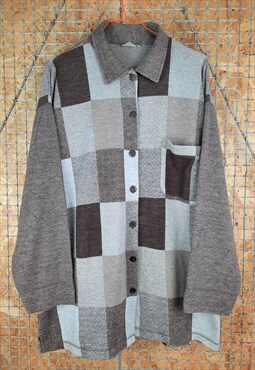 1980s Herringbone Weave Woollen Panel Overshirt