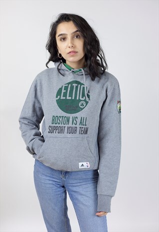 VINTAGE ADIDAS CELTICS GREY HOODIE