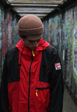 VINTAGE 90S MARLBORO RED BLACK WINDBREAKER JACKET