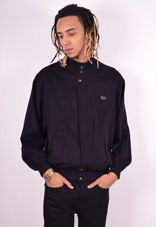 PAUL & SHARK MENS VINTAGE BOMBER JACKET XL BLACK 90'S