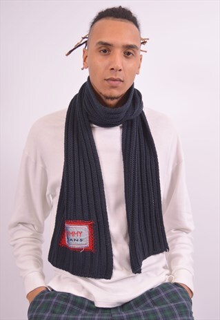 VINTAGE TOMMY HILFIGER SCARF NAVY BLUE
