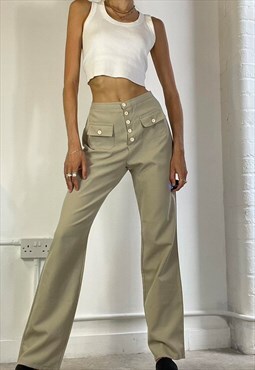 Vintage 90's High Waisted Tailored Straight Leg Trousers