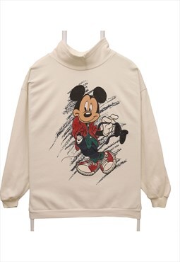 Vintage 90's Disney Sweatshirt Middle Centre Swoosh White