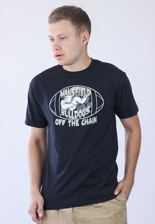 VINTAGE MENS MANSFIELD BULLDOGS BIG LOGO TOUR T-SHIRT