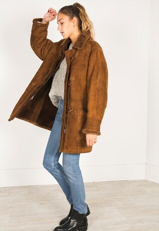 VINTAGE 80S WINTER SHEEPSKIN COAT / R040