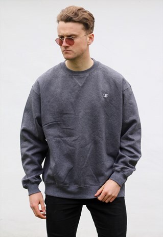 CHAMPION USA MINIMALIST ASPHALT GREY SWEATSHIRT