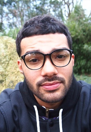 BLACK FRAME OVAL CLEAR LENS GLASSES