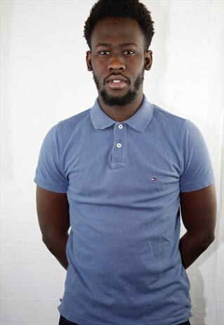 VINTAGE MEDIUM BLUE TOMMY HILFIGER SPORT POLO SHIRT