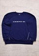 Vintage 90s Umbro Navy Spell Out Embroidered Sweater