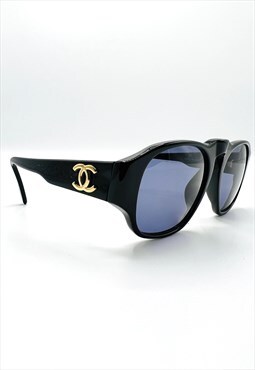 Chanel Sunglasses 01452 Chunky Pilot Gold CC Logo Vintage