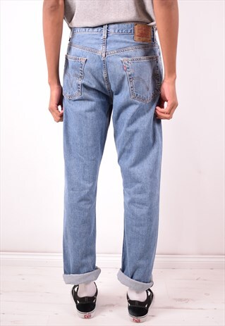LEVI'S 505 MENS VINTAGE JEANS W33 L36 BLUE 90S