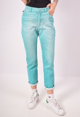 VINTAGE CAVALLI JEANS STRAIGHT TURQUOISE