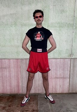 Vintage y2k board baggy boxer festival wide leg shorts red