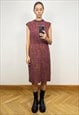 Vintage  Pink Tweed Pencil Dress