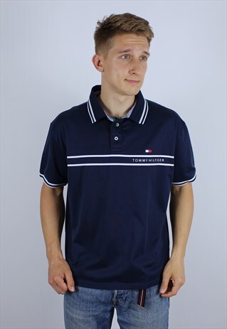 VINTAGE POLO TOMMY HILFIGER MENS T-SHIRT TOP