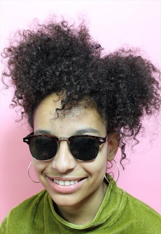 BLACK LENS TORTOISE FRAME SUNGLASSES
