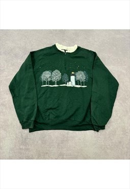 Vintage Christmas Sweatshirt Women's L