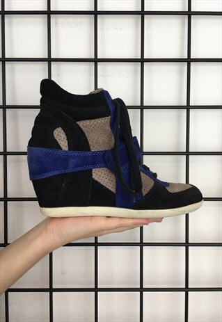 VINTAGE ASH HI TOP PLATFORM TRAINER