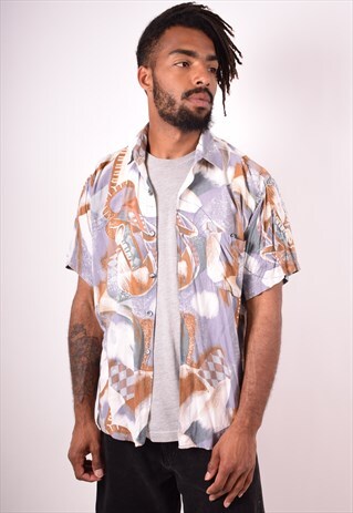 MENS VINTAGE SHIRT LARGE MULTI 90S