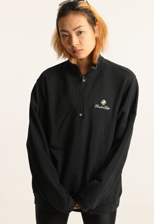 ADIDAS EMBROIDERED 1/4 ZIP SWEATSHIRT
