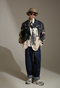Yamamoto-style Print Blazer