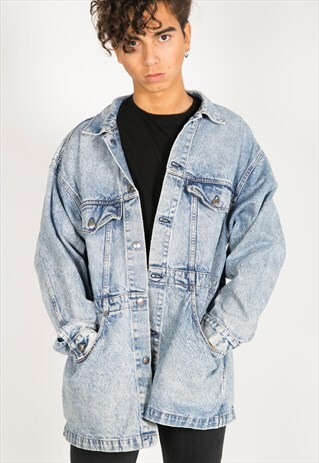VINTAGE 80S LEVI'S LONG DENIM JACKET / R1118