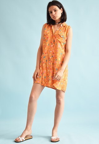 90'S RETRO FLORAL PRINT FESTIVAL MINI DRESS