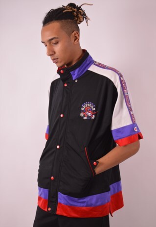 CHAMPION MENS VINTAGE RAPTORS TRACKSUIT TOP JACKET LARGE MUL