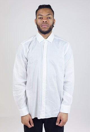 VINTAGE 90S VALENTINO WHITE STRIPED SHIRT