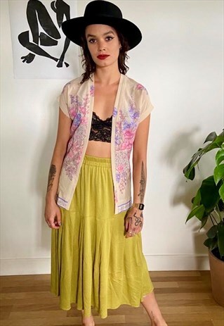 PISTACHIO JERSEY MIDI SKIRT