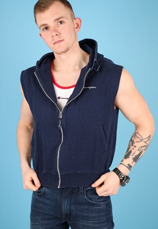 VINTAGE CHAMPION HOODIE IN NAVY NH87