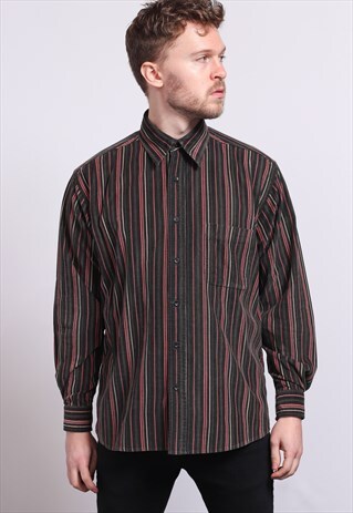 VINTAGE CORDUROY CORD STRIPED SHIRT