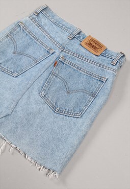Vintage Levis Denim Skirt Blue Distressed Jean Skirt W29