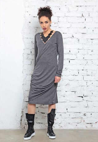 WRAP DRESS/ V NECK DRESS