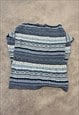 VINTAGE KNITTED JUMPER ABSTRACT 3D PATTERNED KNIT SWEATER